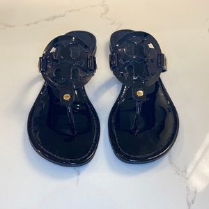 Tory Burch Miller Black Patent Sandal Sz 8